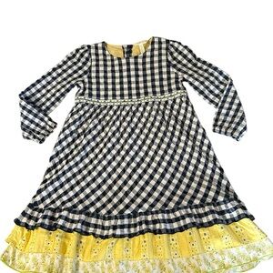 Matilda Jane Gingham and Giggles Textured Long sleeve Dress Size 8